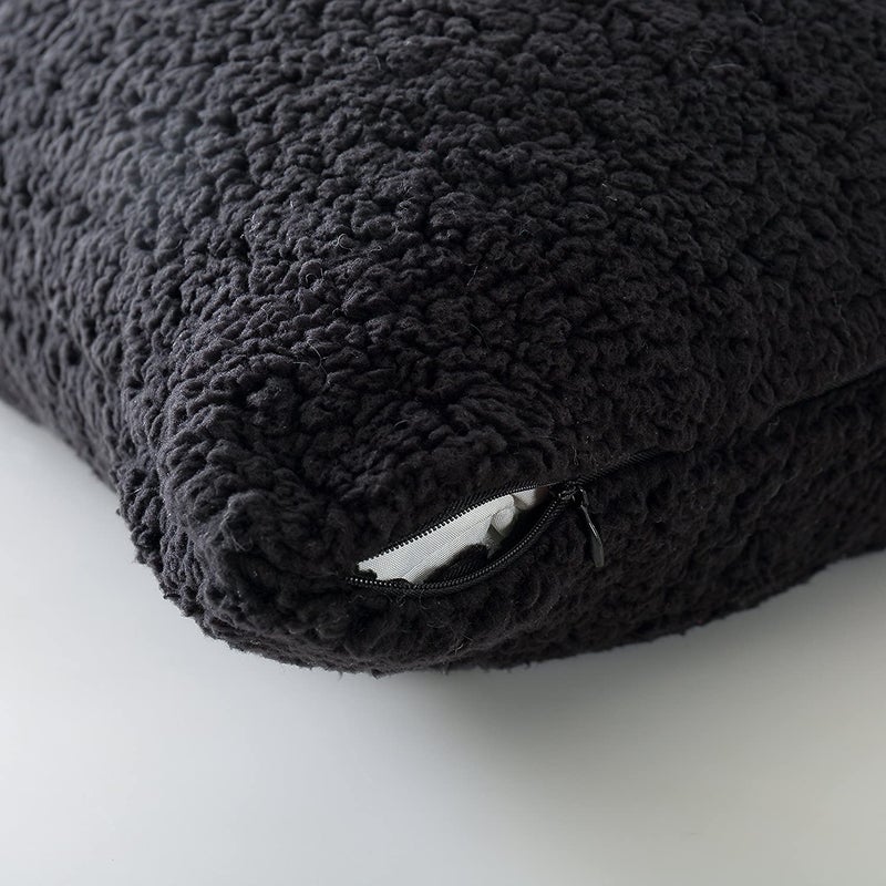 Reafort Ultra Soft Sherpa Body Pillow Cover/Case with Zipper Closure 21"x54" (21"x54" Body Pillow Cover, Black) - Image 3